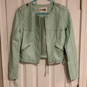 NWOT Charlotte Russe Mint Green Leather Jacket